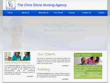 Tablet Screenshot of chrisglorianursingagency.com